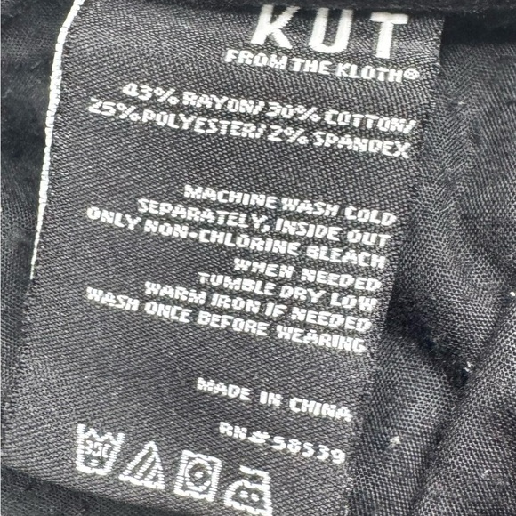 Kut From The Kloth Raw Hem Skinny High Rise Black Jeans Womens Size 2 - Picture 8 of 10